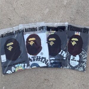 Bape Ape Head T-Shirt Collection in Black, White, and Gray